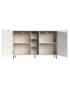 Credenza Mirage08 con 2 ante design geometrico e vani a giorno – Cashmere e Rovere