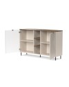 Credenza Mirage08 con 2 ante design geometrico e vani a giorno – Cashmere e Rovere