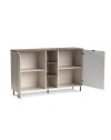 Credenza Mirage08 con 2 ante design geometrico e vani a giorno – Cashmere e Rovere