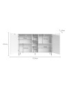 Credenza Mirage08 con 2 ante design geometrico e vani a giorno – Cashmere e Rovere