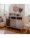 Credenza Epik51 con 3 ante 120x40x88,3 colore rovere antracite grigio
