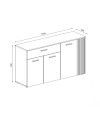 Credenza 4 ante e 1 cassetto Frezo03 cashmere e rovere con listelli verticali 150x42x83H