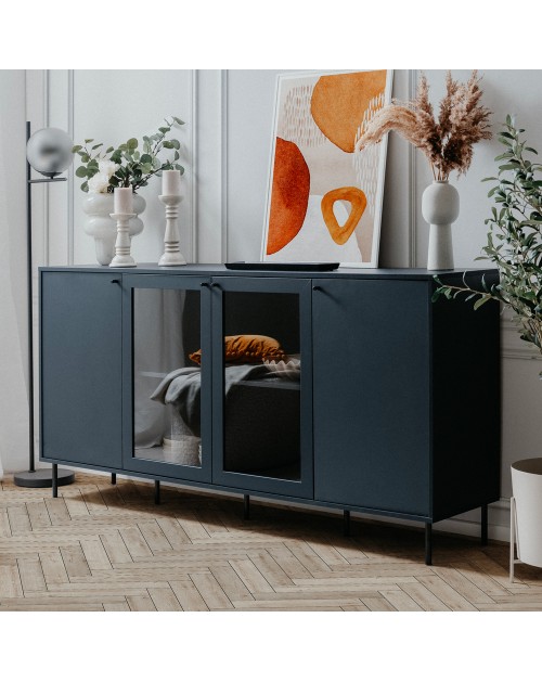 Credenza blue navy 4 ante Caracas51A 180X40X90H