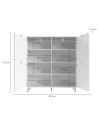 Credenza Mirage02 con 4 ante design geometrico colore cashmere e top rovere
