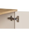 Credenza 4 cassetti e 2 ante Frezo02 cashmere e rovere con listelli verticali 139x38x86H