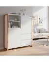Credenza alta L120XP40XH140 New Denver51 colore bianco e rovere