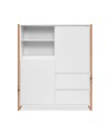 Credenza alta L120XP40XH140 New Denver51 colore bianco e rovere