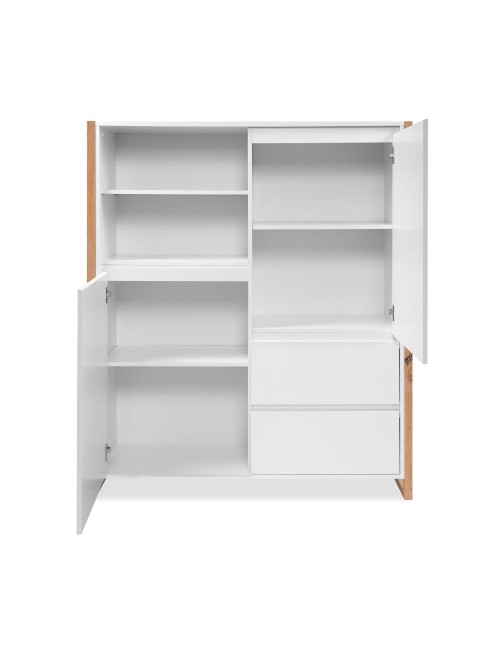 Credenza alta L120XP40XH140 New Denver51 colore bianco e rovere