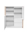 Credenza alta L120XP40XH140 New Denver51 colore bianco e rovere