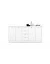 Credenza Landwood 52 colore bianco 4 ante e 4 cassetti