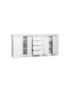 Credenza Landwood 52 colore bianco 4 ante e 4 cassetti