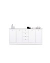 Credenza Landwood 52 colore bianco 4 ante e 4 cassetti