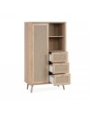 Credenza 3 cassetti e anta effetto rafia KUTA53 colore rovere sonoma