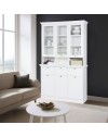 Credenza con tre ante in vetro e tre cassetti Landwood50 colore bianco