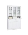 Credenza con tre ante in vetro e tre cassetti Landwood50 colore bianco