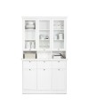 Credenza con tre ante in vetro e tre cassetti Landwood50 colore bianco