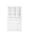 Credenza con tre ante in vetro e tre cassetti Landwood50 colore bianco