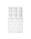 Credenza con tre ante in vetro e tre cassetti Landwood50 colore bianco