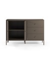 Credenza Fayna in metallo mocha con 2 ante e 3 cassetti 140x40x90H Design industriale