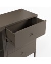Credenza Fayna in metallo mocha con 2 ante e 3 cassetti 140x40x90H Design industriale