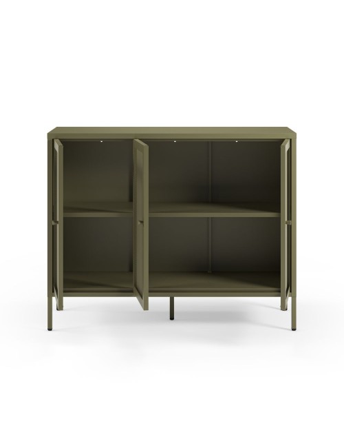 Credenza Fayna in metallo con 3 ante 121x40x90H Design industriale