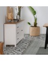 Credenza Miranda in legno massiccio colore bianco e pino 150x40x80H - 2 Ante e 3 cassetti