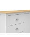 Credenza Misti bianco e rovere con 2 ante e 3 cassetti in legno massiccio 150x40x80H