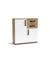 Credenza rovere bianco 2 ante e 2 cassetti 80x32x83 Mosso MO2