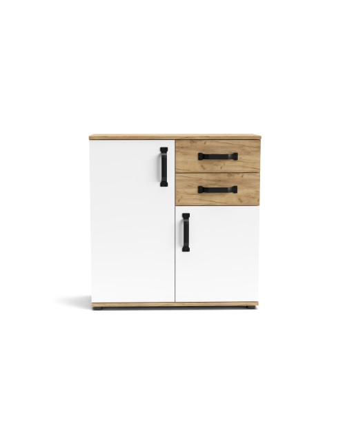 Credenza rovere bianco 2 ante e 2 cassetti 80x32x83 Mosso MO2