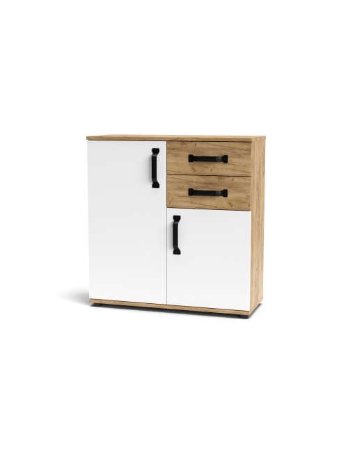 Credenza rovere bianco 2 ante e 2 cassetti 80x32x83 Mosso MO2