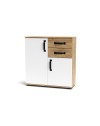 Credenza rovere bianco 2 ante e 2 cassetti 80x32x83 Mosso MO2