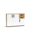 Credenza rovere bianco 3 ante e 2 cassetti 120x32x83 Mosso MO4