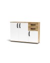 Credenza rovere bianco 3 ante e 2 cassetti 120x32x83 Mosso MO4