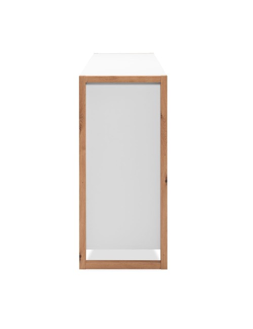 Credenza New Denver2 con 3 cassetti e 2 ante bianco e rovere 120x40x88H