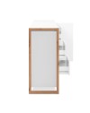 Credenza New Denver2 con 3 cassetti e 2 ante bianco e rovere 120x40x88H