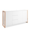 Credenza New Denver3 con 3 cassetti e 3 ante bianco e rovere 160x40x88H