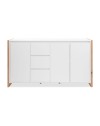 Credenza New Denver3 con 3 cassetti e 3 ante bianco e rovere 160x40x88H