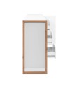 Credenza New Denver3 con 3 cassetti e 3 ante bianco e rovere 160x40x88H