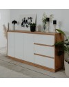Credenza Phoenix 51A con 3 ante e 3 cassetti rovere e bianco 178x40x88H