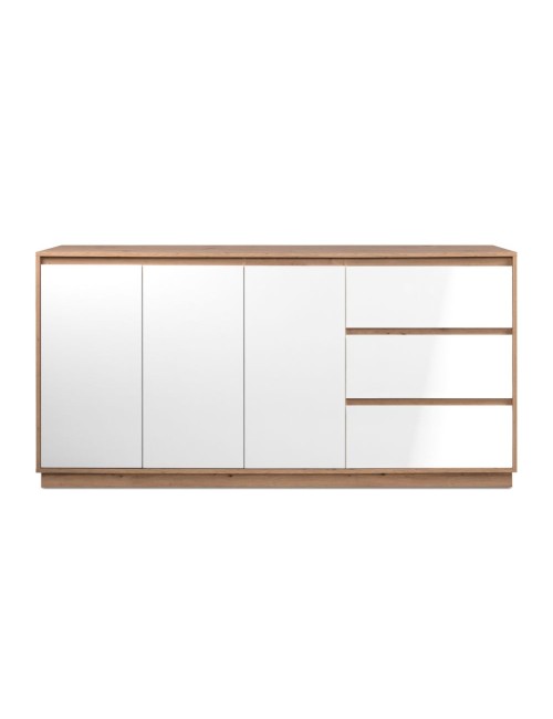 Credenza Phoenix 51A con 3 ante e 3 cassetti rovere e bianco 178x40x88H