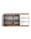 Credenza Phoenix 51A con 3 ante e 3 cassetti rovere e bianco 178x40x88H