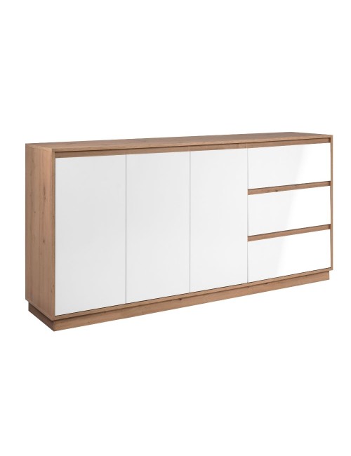 Credenza Phoenix 51A con 3 ante e 3 cassetti rovere e bianco 178x40x88H