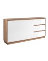 Credenza Phoenix 51A con 3 ante e 3 cassetti rovere e bianco 178x40x88H