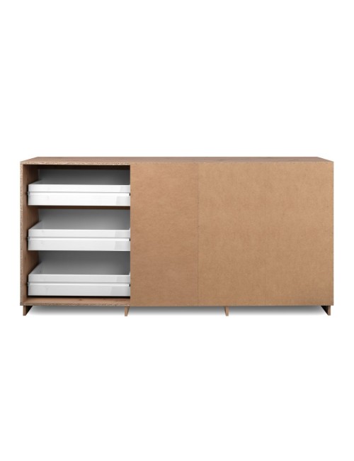 Credenza Phoenix 51A con 3 ante e 3 cassetti rovere e bianco 178x40x88H