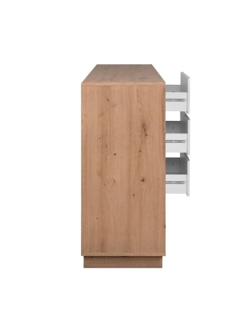 Credenza Phoenix 51A con 3 ante e 3 cassetti rovere e bianco 178x40x88H