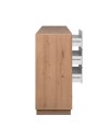 Credenza Phoenix 51A con 3 ante e 3 cassetti rovere e bianco 178x40x88H