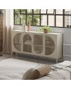 Credenza in metallo Tayra con 4 ante reticolate crema 160x40x90H – Stile moderno e anima industrial