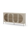 Credenza in metallo Tayra con 4 ante reticolate crema 160x40x90H – Stile moderno e anima industrial