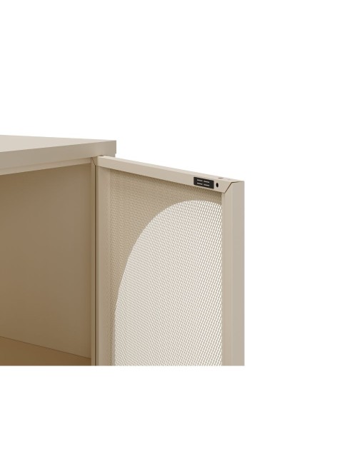 Credenza in metallo Tayra con 4 ante reticolate crema 160x40x90H – Stile moderno e anima industrial