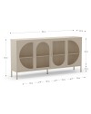 Credenza in metallo Tayra con 4 ante reticolate crema 160x40x90H – Stile moderno e anima industrial